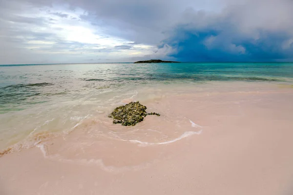 Krásná Karibská Růžová Pláž Bahamách — Stock fotografie