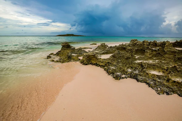 Una Hermosa Playa Color Rosa Del Caribe Las Bahamas — Foto de Stock