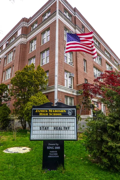 Brooklyn New York Aprile 2020 James Madison High School Chiuso — Foto Stock