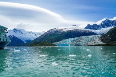 Pia Glacier in Park Nacional Alberto de Agostini in the Beagle Channel of Patagonia, Şili