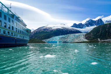 Pia Glacier in Park Nacional Alberto de Agostini in the Beagle Channel of Patagonia, Şili