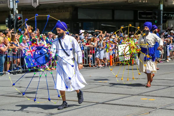 Melbourne Australia Enero 2019 Miembros Sikh Volunteers Australia Marchan Durante —  Fotos de Stock