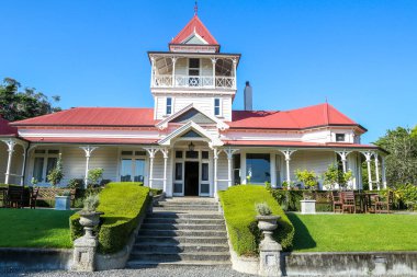 HASTINGS, NEW ZEALAND - 30 HAZARY 2019: Greenhill Lodge Hawke Körfezi, Yeni Zelanda. Greenhill Lodge, Dünya Küçük Lüks Otelleri 'nin bir üyesidir.