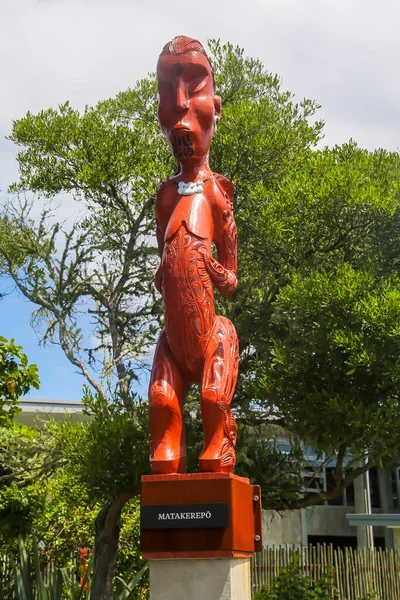 Rotorua New Zealand February 2019 Maori Carving Puia Park Puia是新西兰毛利族艺术和工艺研究所和世界著名的Pohutu — 图库照片