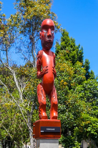 Rotorua Nouvelle Zélande Février 2019 Sculpture Maorie Parc Puia Puia — Photo