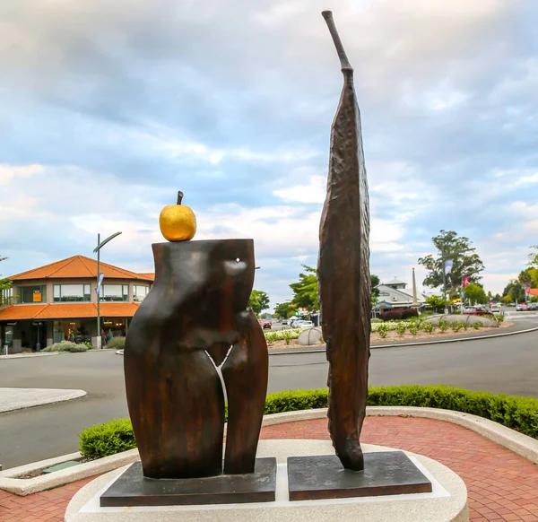 2019年1月31日 Paul Dibble在新西兰哈弗洛克北部的花园雕塑 — 图库照片