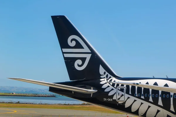 Auckland New Zealand Ruari 2019 Air New Zealand Plane Fin — Stockfoto