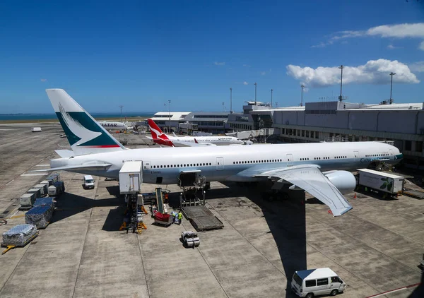 Auckland Nueva Zelanda Febrero 2019 Cathay Pacific Airways Pista Aeropuerto —  Fotos de Stock