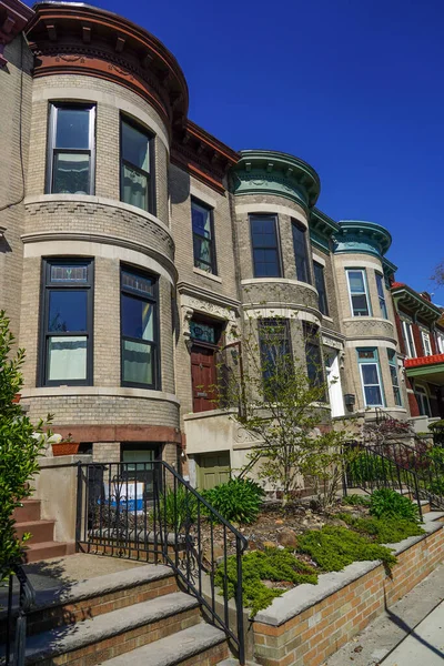 Brooklyn Nova Iorque Abril 2020 New York City Brownstones Bairro — Fotografia de Stock