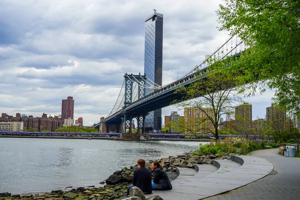 New York Května 2020 Slavný Manhattanský Most Manhattanský Most Visutý — Stock fotografie