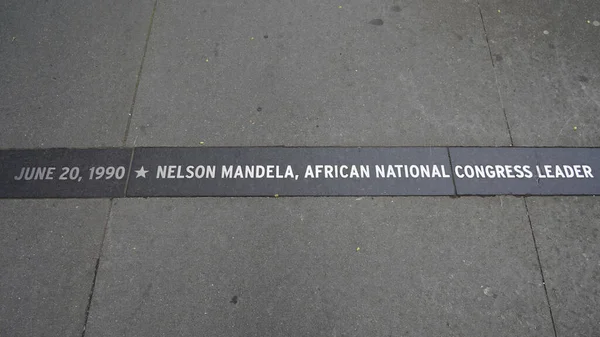 Striscia Granito Commemora Nelson Mandela Del Sud Africa African National — Foto Stock