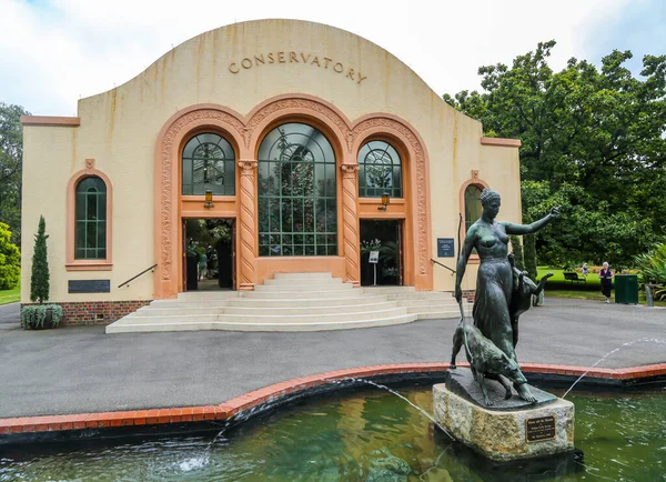 Melbourne Australia January 2019 Statue Diana Hounds Erected Conservatory Fitzroy — Stock Photo, Image