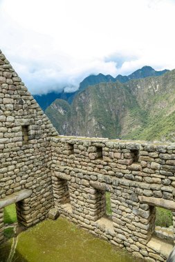 Machu Picchu, Peru 'da harabe. Burası 1983 yılından kalma UNESCO Dünya Mirası Bölgesi