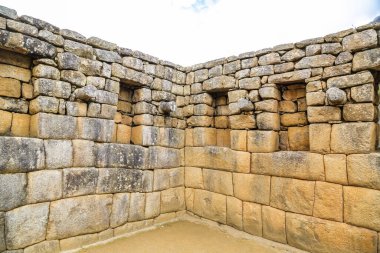 Machu Picchu, Peru 'da harabe. Burası 1983 yılından kalma UNESCO Dünya Mirası Bölgesi