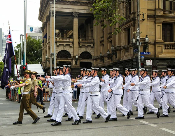 Melbourne Australia Enero 2019 Royal Australian Navy Marchando Durante Desfile — Foto de Stock