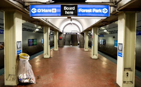 Chicago Illinois März 2019 Washington Bahnhof Auf Der Blauen Linie — Stockfoto