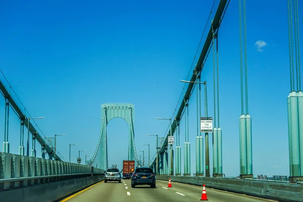 New York Maggio 2020 Attraversare Whitestone Bridge Nel Queens Interstate — Foto Stock