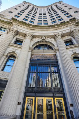 Chicago, Illinois - 12 Mart 2019 Londra Konağı, ünlü bir Chicago oteli ve simgesi. Londra Konağı Doğu Wacker Yolu 'ndaki Londra Garanti ve Kaza Binası' nda..