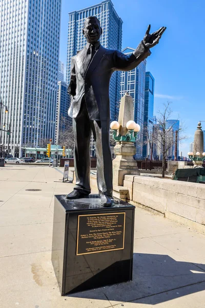 Chicago Illinois Marzo 2019 Instala Estatua Irv Kupcinet Preston Jackson —  Fotos de Stock