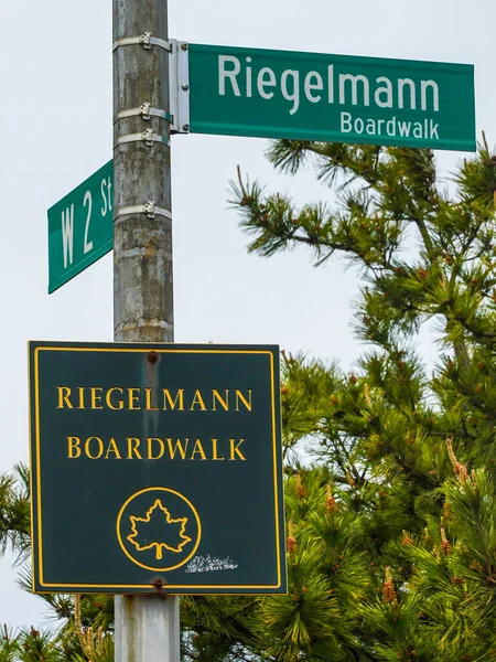 Brooklyn New York Maggio 2020 Riegelmann Boardwalk Sign Coney Island — Foto Stock