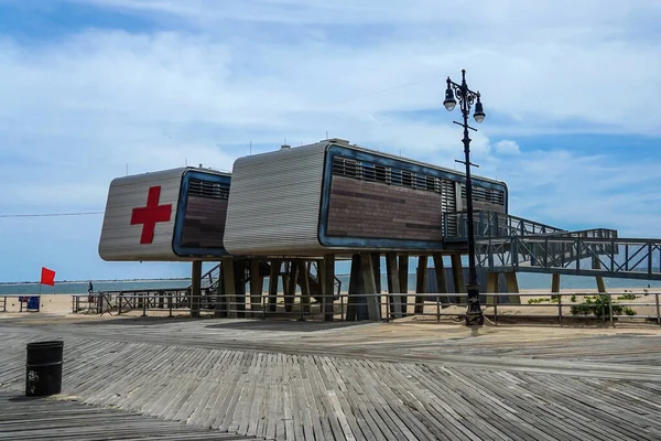 Brooklyn New York Maj 2020 Komfortstation Längs Riegelmann Broadwalk Coney — Stockfoto