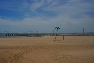 BrooKLYN, NEW YORK - 19 Mayıs 2020: Pat Auletta Steeplechase İskelesi Brooklyn, New York Coney Island Sahili