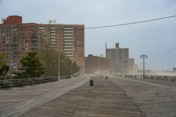 Brooklyn New York Mai 2020 Sandsturm Der Riegelmann Promenade Coney — Stockfoto