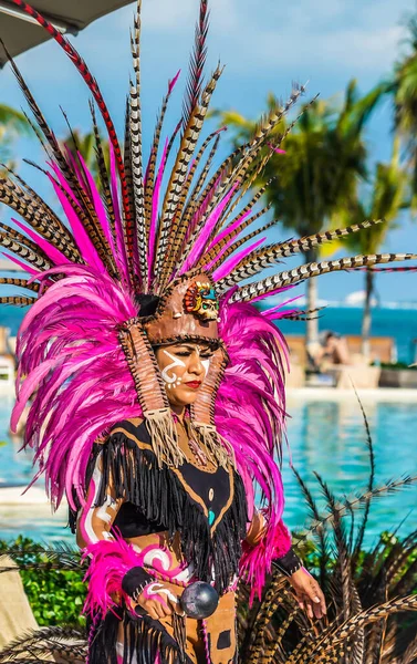 Playa Mujeres México Enero 2020 Bailarines Folclóricos Locales Actúan Hotel — Foto de Stock