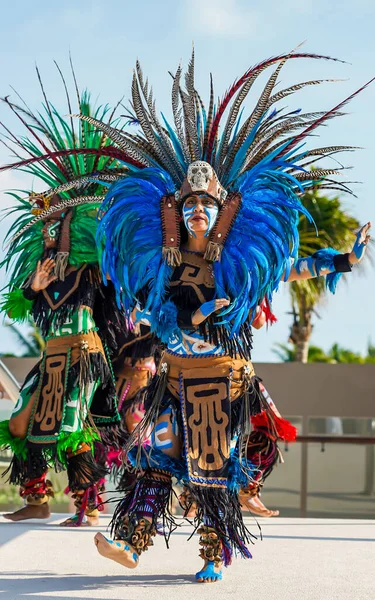 Playa Mujeres México Enero 2020 Bailarines Folclóricos Locales Actúan Hotel —  Fotos de Stock