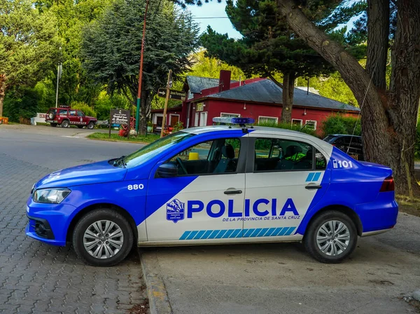 Calafate Argentina February 2020 Police Car Provides Security Calafate Argentinian — Stock Photo, Image