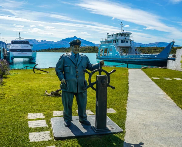 Calafate Argentinien Februar 2020 Statue Der Große Kapitän Lago Argentino — Stockfoto