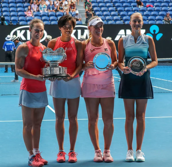 Melbourne Australien Januar 2019 Australian Open Siegerin Samantha Stosur Zhang — Stockfoto