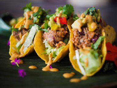 Sağlıklı vejetaryen Jackfruit tacoları