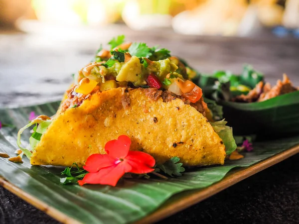 Friska Veganska Jackfrukt Tacos — Stockfoto