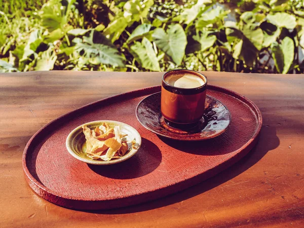 Cup Tea Wooden Table — Stock Photo, Image