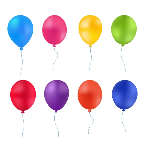 Balões Leves Multi Coloridos Celebração Feliz Aniversário — Vetor de Stock