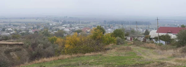 Село Степу Буджака Восени Місцевості Південній Європі Осіння Пора — стокове фото