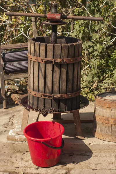 Παραγωγή Κρασιού Τεχνολογία Παραγωγής Κρασιού Λαϊκή Παράδοση Της Οινοποιίας Παραγωγή — Φωτογραφία Αρχείου