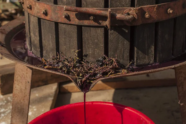 Виноделие Технология Производства Вина Народная Традиция Делать Вино Производство Вина — стоковое фото