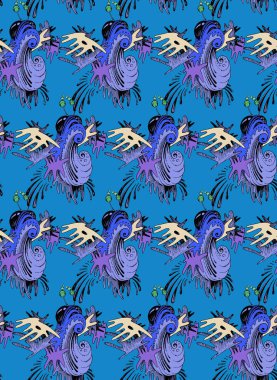 Larva uçan ile desen. Dikişsiz dokuma desen. Tekstil, kumaş, duvar kağıdı arka plan için baskı tasarım. Kağıt, ambalaj, tekstil baskı için kullanılan.