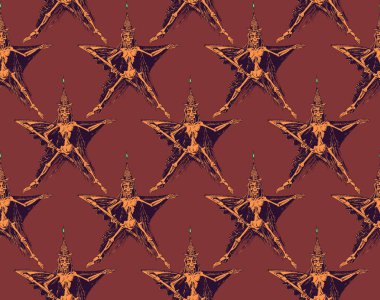 Ölüm yıldızı ile desen. Dikişsiz dokuma desen. Tekstil, kumaş, duvar kağıdı arka plan için baskı tasarım. Kağıt, ambalaj, tekstil baskı için kullanılan.