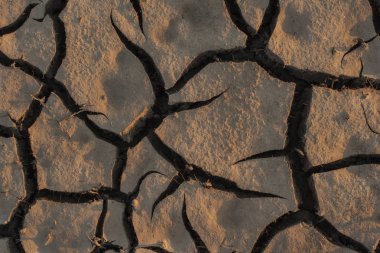 Yalan arazi ısı pişmiş. Kadar kuru göl alt.