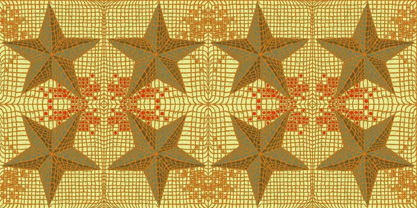 Схема Звездами Решётке Бесшовный Тканый Узор Дизайн Печати Текстиля Ткани — стоковое фото