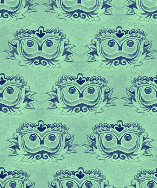 Образец Совой Бесшовный Тканый Узор Дизайн Печати Текстиля Ткани Обоев — стоковое фото