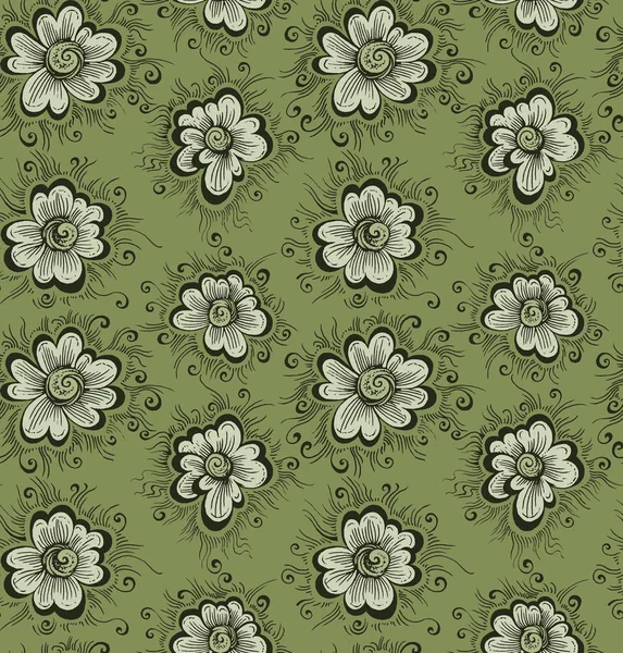 Pattern Drawn Camomiles Seamless Woven Pattern Design Print Textile Fabric — Stock Photo, Image