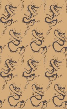Japon ejderha deseni. Dikişsiz dokuma desen. Tekstil, kumaş, duvar kağıdı arka plan için baskı tasarım. Kağıt, ambalaj, tekstil baskı için kullanılan.