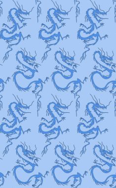 Japon ejderha deseni. Dikişsiz dokuma desen. Tekstil, kumaş, duvar kağıdı arka plan için baskı tasarım. Kağıt, ambalaj, tekstil baskı için kullanılan.