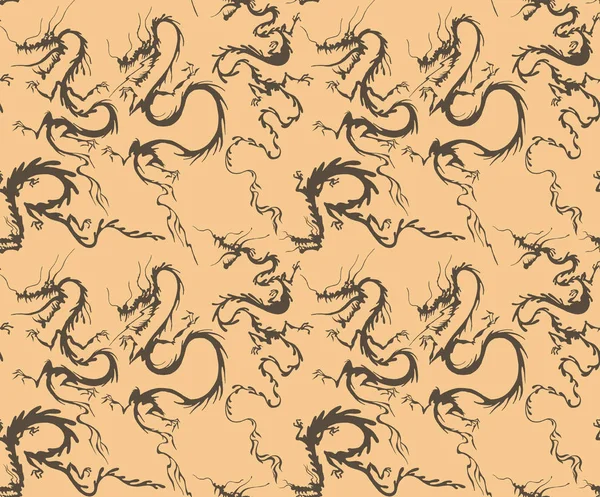 Образец Японского Дракона Бесшовный Тканый Узор Дизайн Печати Текстиля Ткани — стоковое фото