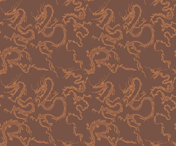 Pattern with Japanese dragon. Seamless woven pattern. Design print for textile, fabric, wallpaper, background. Can be used for printing on paper, packaging, in textiles.