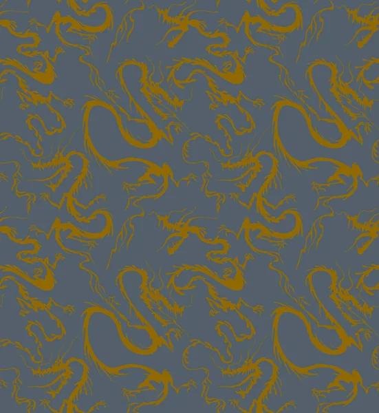 Pattern with Japanese dragon. Seamless woven pattern. Design print for textile, fabric, wallpaper, background. Can be used for printing on paper, packaging, in textiles.